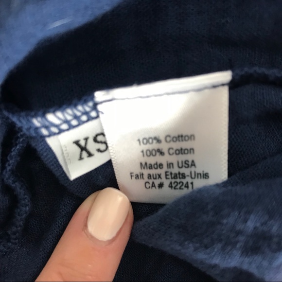 STARK X navy blue cotton gauze off shoulder top XS - Picture 8 of 10